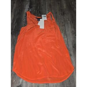 French Connection Top US 4 Orange Tank 100% Silk Scoop Neck NWT $68 MSRP